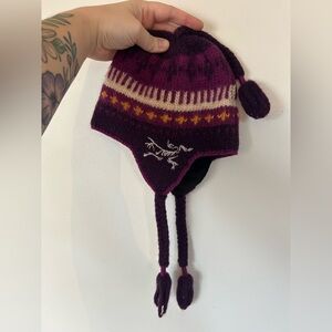 Arcteryx Contrail Toque Multicolour Vintage Wool knit Chullo Hat Purple